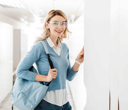 Student Smiling With Glasses